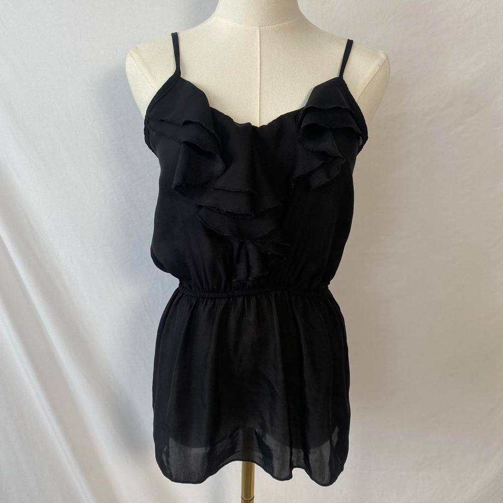 Wet Seal black ruffled peplum cami top size small y2k 2000s summer